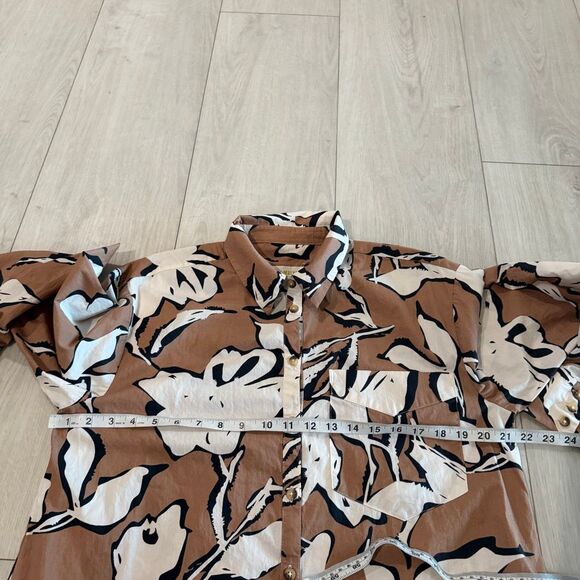 Anthropologie The Soren Long-Sleeve Shirt Dress by Maeve Size M - Picture 4 of 12